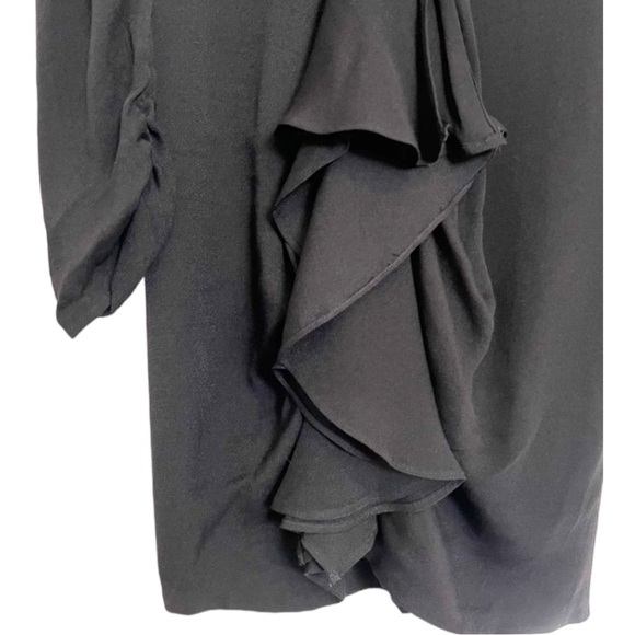 Afrm × REVOLVE avalon puff sleeve deep v-neck mini dress cocktail black NEW - Picture 12 of 13